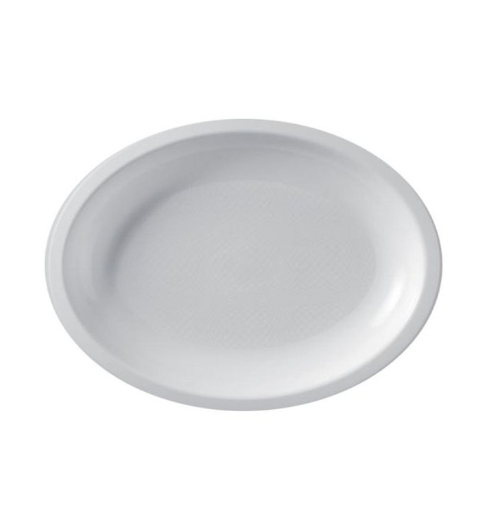 Plastiktablett Oval Weiß Round PP 315x220mm (25 Stück) Plastiktablett Oval Weiß Round PP 315x220mm (25 Stück)