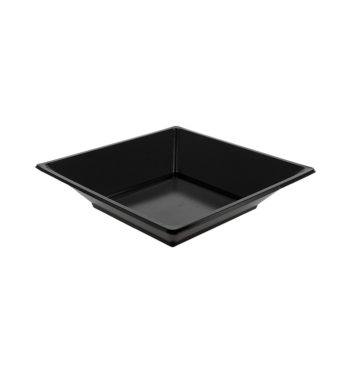 Viereckiger Plastikteller Tief schwarz 170mm (25 Stück) Viereckiger Plastikteller Tief schwarz 170mm (25 Stück)