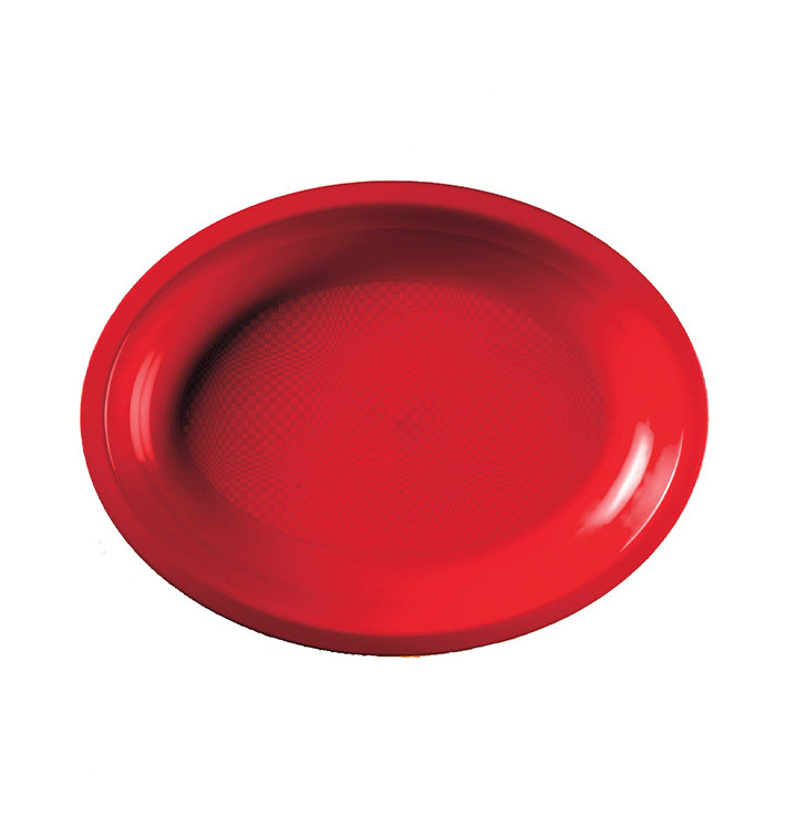 Plastiktablett Oval Rot Round PP 315x220mm (300 Stück) Plastiktablett Oval Rot Round PP 315x220mm (300 Stück)