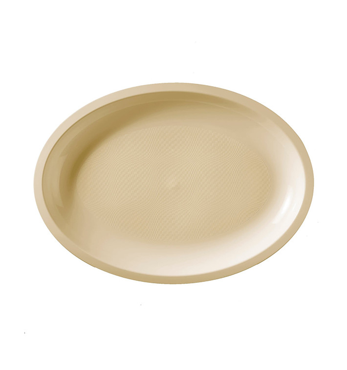 Plastiktablett Oval Creme Round PP 315x220mm (300 Stück) Plastiktablett Oval Creme Round PP 315x220mm (300 Stück)
