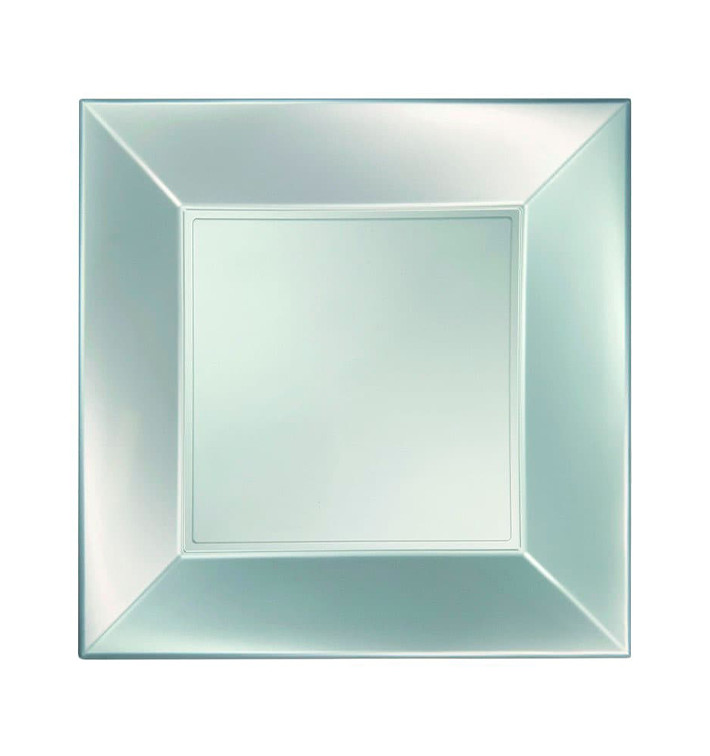 Plastikteller Flach Silber Nice Pearl PP 230mm (300Stück) Plastikteller Flach Silber Nice Pearl PP 230mm (300Stück)
