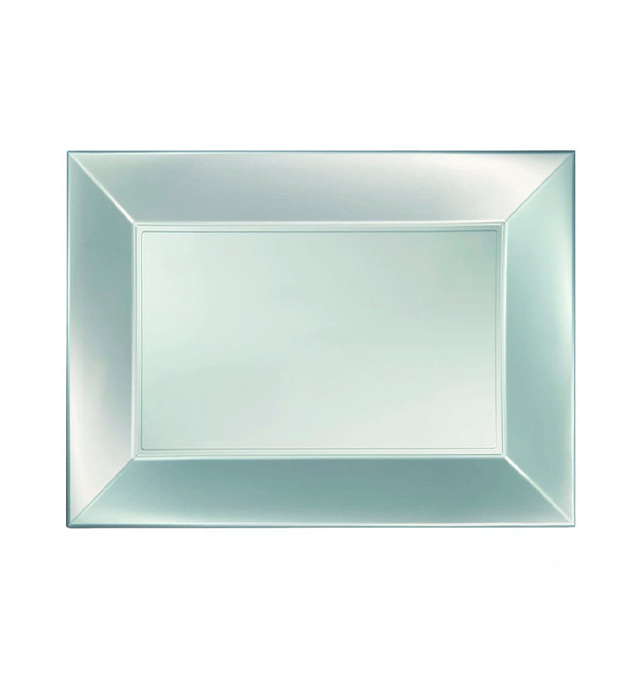 Plastiktablett Silber Nice Pearl PP 280x190mm (12 Stück) Plastiktablett Silber Nice Pearl PP 280x190mm (12 Stück)