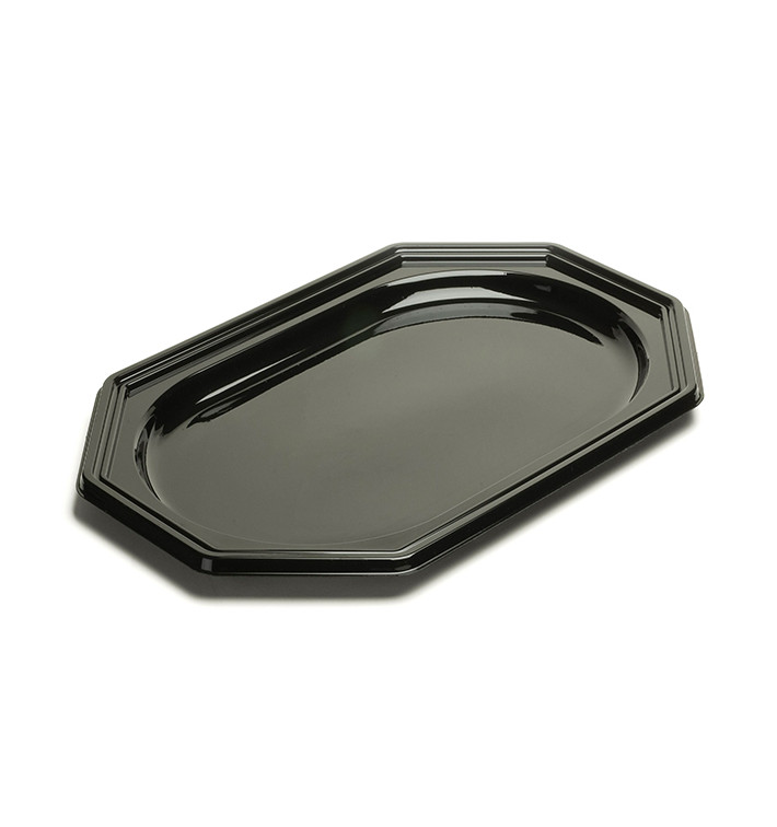 Plastiktablett achteckig Schwarz 27x19cm (10 Stück) Plastiktablett achteckig Schwarz 27x19cm (10 Stück)