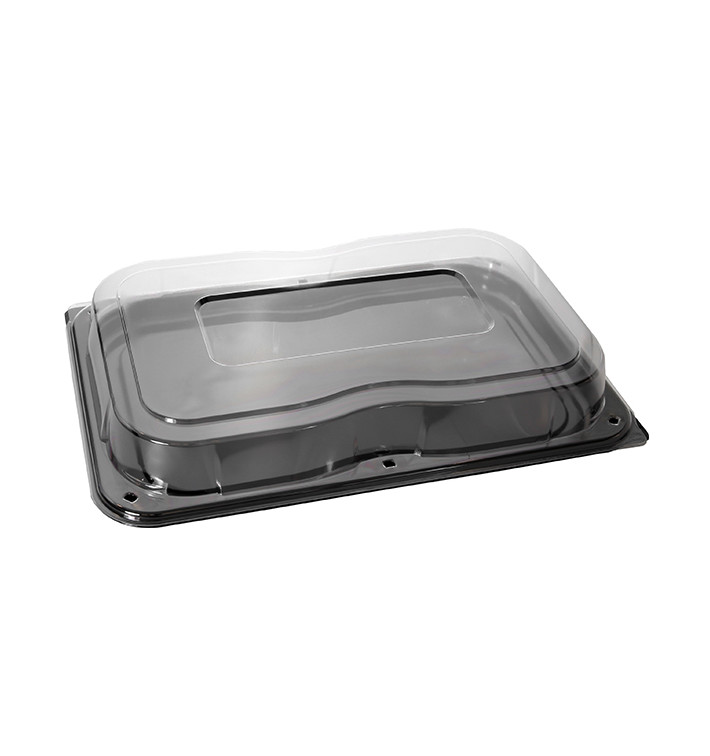 Plastikplatte schwarz mit Deckel PET 55x37cm (5 Stück) Plastikplatte schwarz mit Deckel PET 55x37cm (5 Stück)