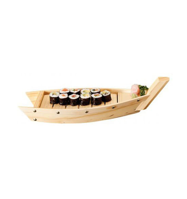 Tablett aus Holz "Schiff" 44x13x11cm (1 Stück) Tablett aus Holz "Schiff" 44x13x11cm (1 Stück)