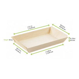 Tablett aus Holz "Mini" 13x6,5x2cm 125ml (100 Stück)