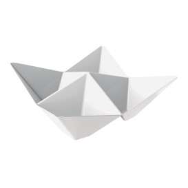 Plastikschüssel "Origami" PS weiß 103x103mm (25 Stück)