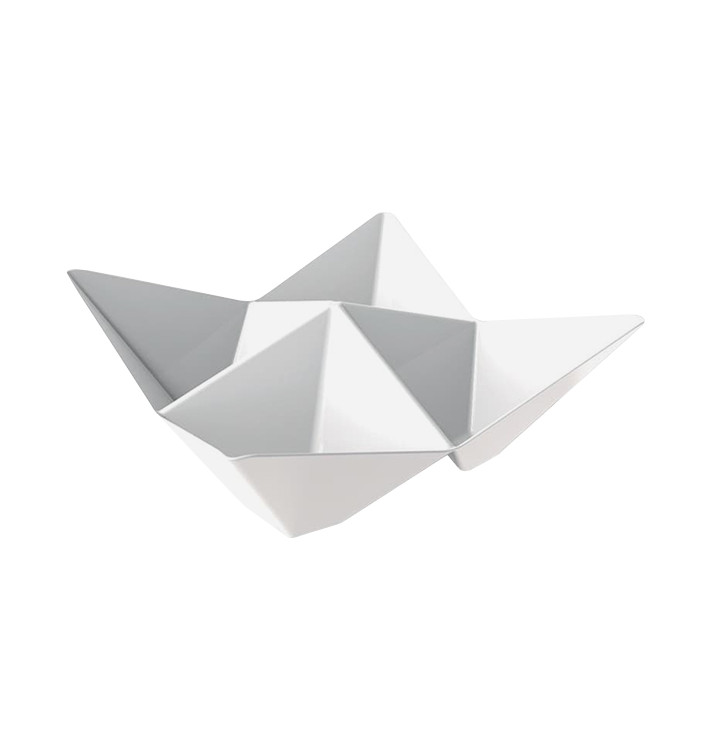 Plastikschüssel "Origami" PS weiß 103x103mm (25 Stück) Plastikschüssel "Origami" PS weiß 103x103mm (25 Stück)
