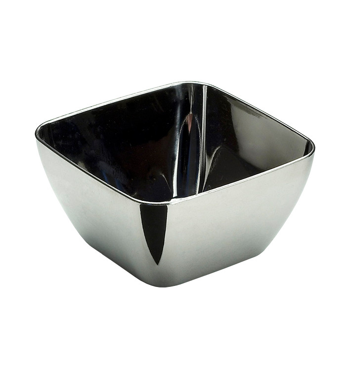 Servierschüssel Plastik silber 5x5x3cm 75ml (200 Stück) Servierschüssel Plastik silber 5x5x3cm 75ml (200 Stück)