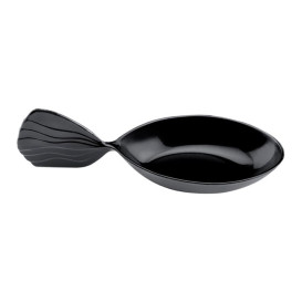 Plastiklöffel "Fisch" Schwarz 120 mm (30 Stück)