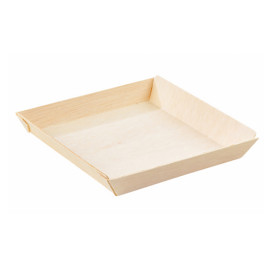 Teller aus Holz 13x13x2cm 500ml (25 Stück)