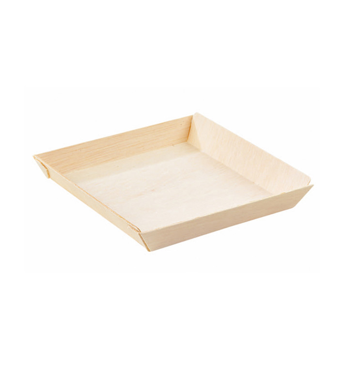 Teller aus Holz 13x13x2cm 500ml (100 Stück) Teller aus Holz 13x13x2cm 500ml (100 Stück)