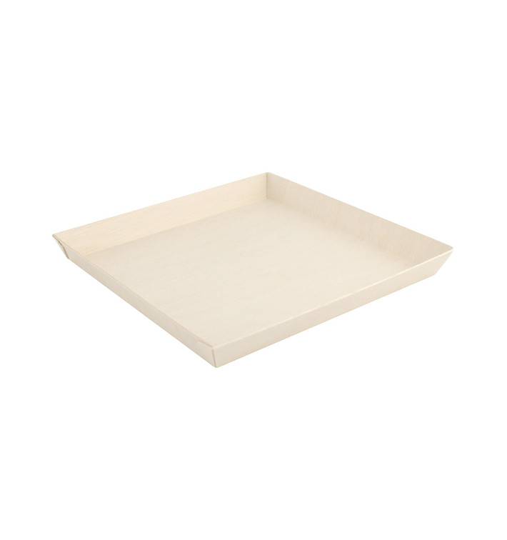 Teller aus Holz 23x23x2,5cm 1250ml (100 Stück) Teller aus Holz 23x23x2,5cm 1250ml (100 Stück)