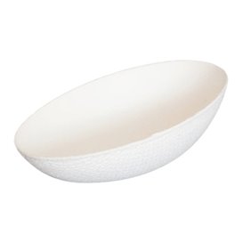 Mini Teller Zuckerrohr Oval Weiß 8x5cm (500 Stück)