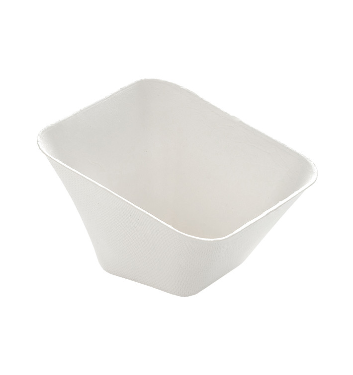 Mini Schüssel Zuckerrohr Quadratisch Weiß 90ml (50 Stück) Mini Schüssel Zuckerrohr Quadratisch Weiß 90ml (50 Stück)