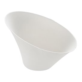 Mini Schüssel Zuckerrohr Oval Weiß 300ml (50 Stück)
