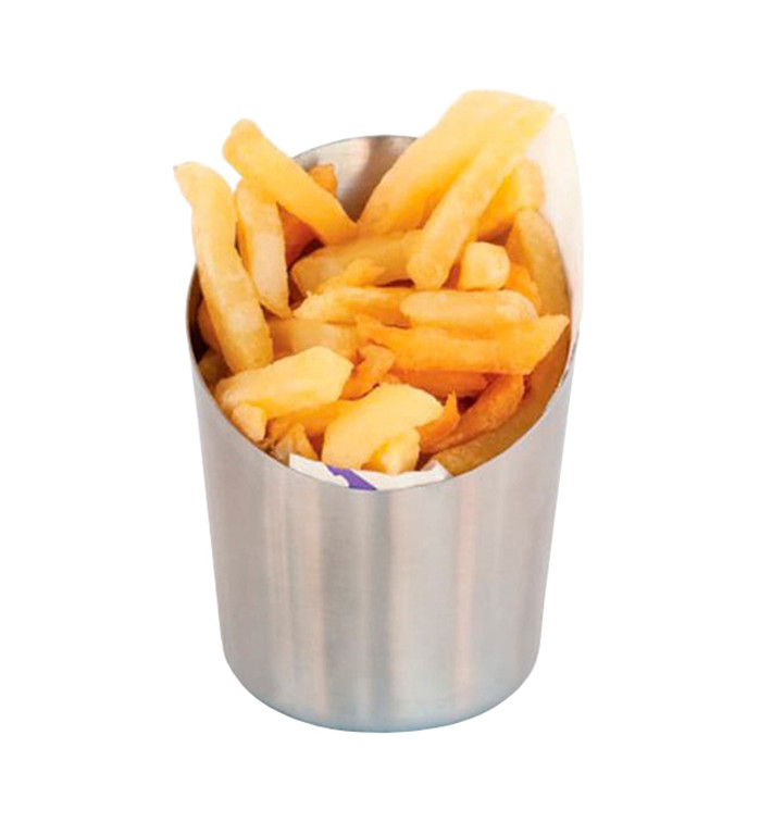Fingerfood-Becher Stahl 10,5x6,5x8,5cm (1 Stück) Fingerfood-Becher Stahl 10,5x6,5x8,5cm (1 Stück)