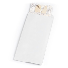 PapierBesteckumschlag Weiß 9x24cm (125 Stück)