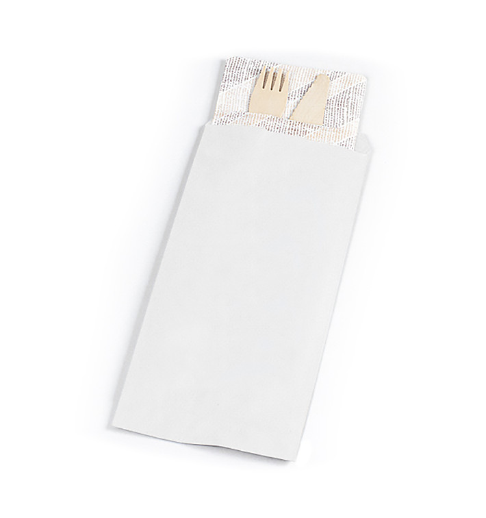 PapierBesteckumschlag Weiß 9x24cm (125 Stück) PapierBesteckumschlag Weiß 9x24cm (125 Stück)