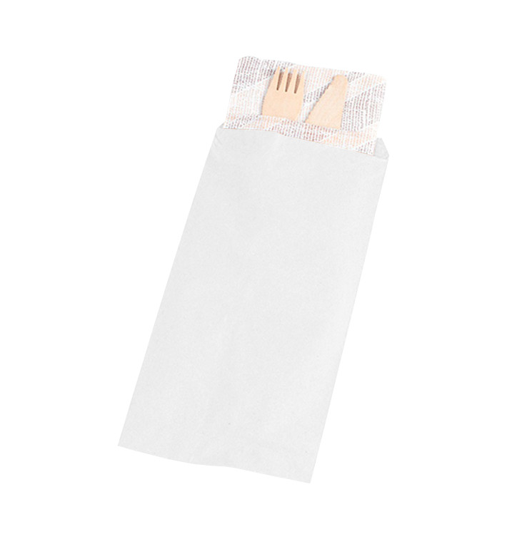 PapierBesteckumschlag Weiß 11x24cm (125 Stück) PapierBesteckumschlag Weiß 11x24cm (125 Stück)