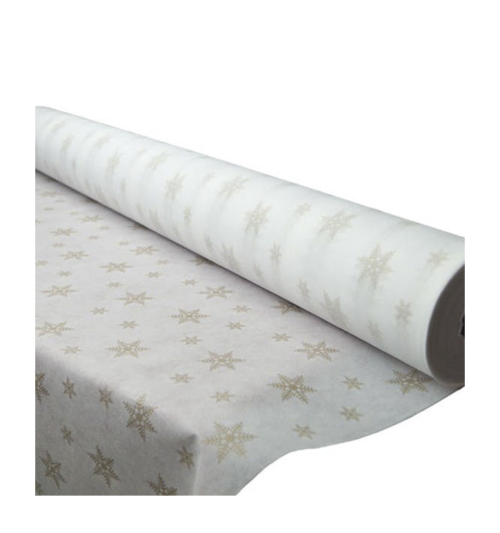 Tischläufer Novotex Weiss "Sterne" Gold 1,2x50m 50g (6 Stück) Tischläufer Novotex Weiss "Sterne" Gold 1,2x50m 50g (6 Stück)