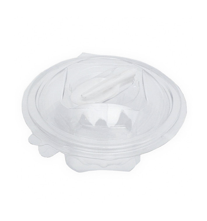 Salatschale mit Klappdeckel und Löffel Rund APET 250ml Ø120mm (360 Stück) Salatschale mit Klappdeckel und Löffel Rund APET 250ml Ø120mm (360 Stück)