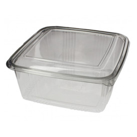 Transparente Dose mit Klappdeckel Viereckig PET 2000ml (50 Stück)