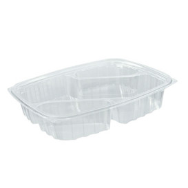 Behälter aus Plastik OPS "Clear Pac" 3-Geteilt Diagonal Transp. 887ml (63 Stück)