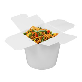Faltbox Pappe weiß "To Go" 529ml (500 Stück)