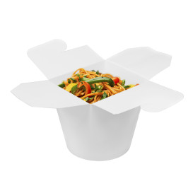Faltbox Pappe weiß "To Go" 800ml (450 Stück)