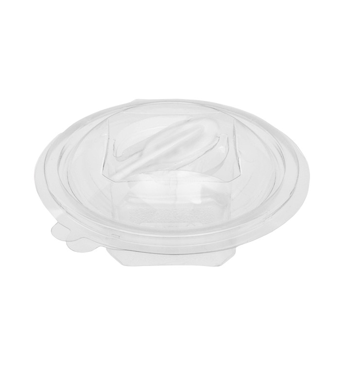 Salatschale mit Klappdeckel und Löffel Rund APET 150ml Ø120mm (60 Stück) Salatschale mit Klappdeckel und Löffel Rund APET 150ml Ø120mm (60 Stück)