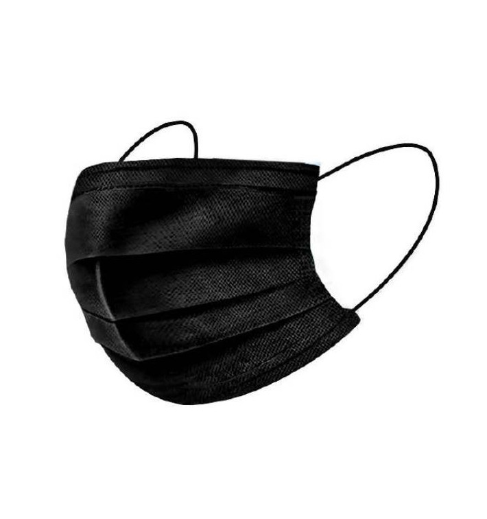 Mundschutz 3 Lagig mit Gummiband Typ IIR Schwarz (2000 Stück) Mundschutz 3 Lagig mit Gummiband Typ IIR Schwarz (2000 Stück)