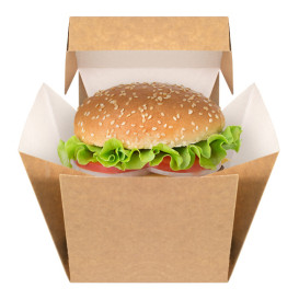 Gourmet Burger Schachtel Kraft 13x13x13cm (150 Stück)