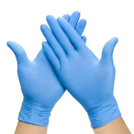 NitrilHandschuhe Puderfrei Blau Größe L AQL 1.5 (100 Stück)