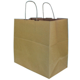 Papiertüten Kraft braun mit Henkeln 115g/m² 31+20x32cm (25 Stück)