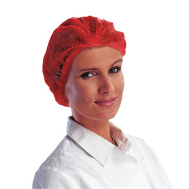 Standardhaube aus Polypropylen Rot 2 elastichen Ø53cm (100 Stück)