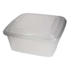 Dose mit Klappdeckel Transparent Quadratisch PP 2000ml (200 Stück)
