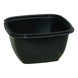 Plastikschale Viereckig Schwarz PET 500ml 125x125x70mm (500 Stück)