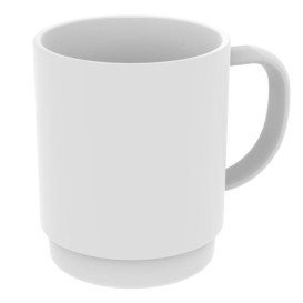 Wiederverwendbare Plastiktasse “Schokolade” Weiß 310ml (1 Stück)