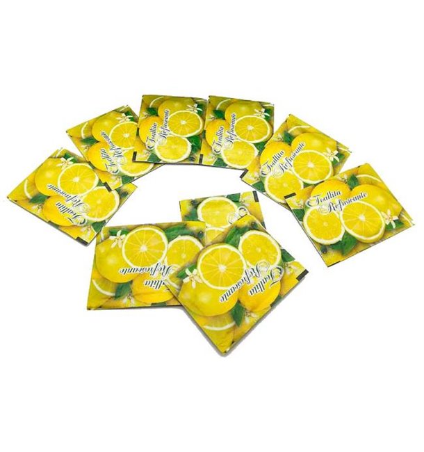 Zitronen-Erfrischungstücher Motiv "Zitronen" (100 Stück)