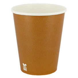 Plastikfreier Pappbecher 8 Oz/240ml "Karamell" Ø8cm (50 Stück)