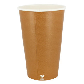 Plastikfreier Pappbecher 16 Oz/480ml "Karamell" Ø9cm (50 Stück)