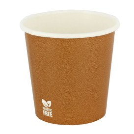 Plastikfreier Pappbecher 4Oz/120ml "Karamell" Ø6,2cm (100 Stück)