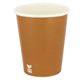 Plastikfreier Pappbecher 7 Oz/210ml "Karamell" Ø7cm (50 Stück)