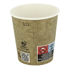 Bio Kaffeebecher To Go Kraft 4Oz/120ml Ø6,2cm (80 Stück)