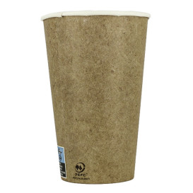 Karton Kaffeebecher to go Kraft 12Oz/360ml Ø7,5cm (1.100 Stück)