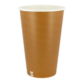 Plastikfreier Pappbecher 16 Oz/480ml "Karamell" Ø9cm (50 Stück)