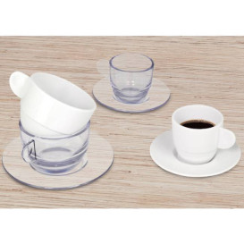 Wiederverwendbare Plastiktasse “Espresso” Transparent 80ml (36 Stück)