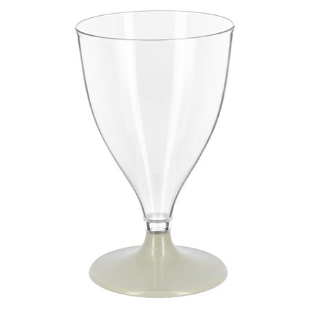 Mehrweg Durable Weinglas aus PS Fuß Grau 200ml 2-teilig (6 Stück)