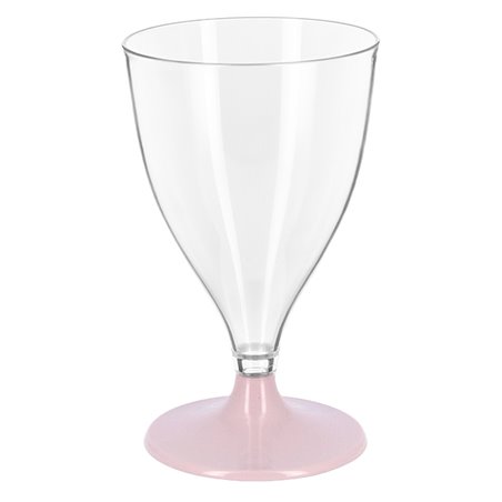 Mehrweg Durable Weinglas aus PS Fuß Pink 200ml 2-teilig (6 Stück)